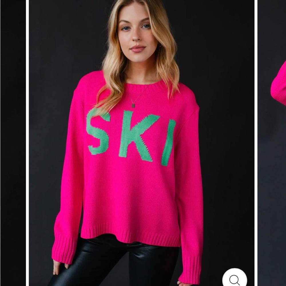 NWT Panache Apparel Hot Pink “SKI” Sweater - Picture 3 of 16